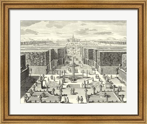 Framed Fountains of Versailles I Print