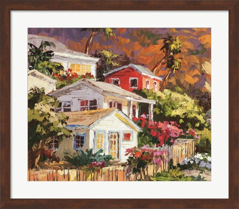 Framed Beach Cottage Community Print