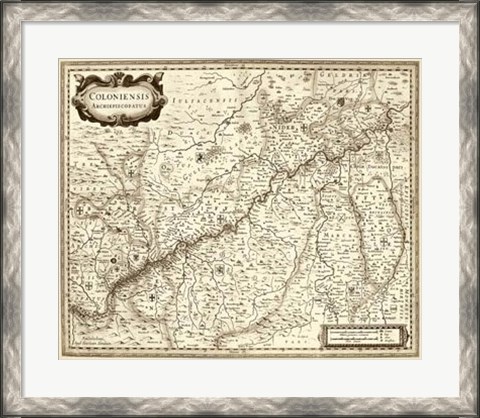 Framed Antiquarian Map II Print