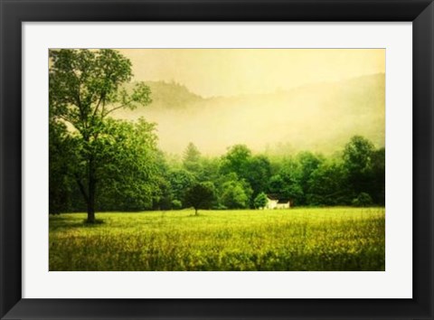 Framed Farmhouse on Foggy Morn&#39; Print