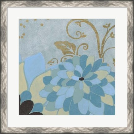 Framed Gilded Azure I Print