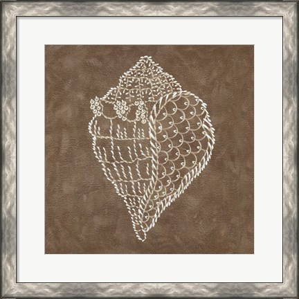 Framed Embroidered Shells I Print