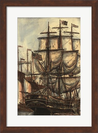 Framed Printed Majestic Ship I Print
