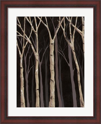 Framed Midnight Birches I Print