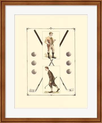 Framed Golfers: H. Hutchinson &amp; John Ball Print