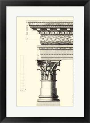 Framed B&amp;W Column and Cornice III Print