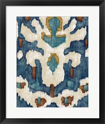 Framed Ocean Ikat IV Print