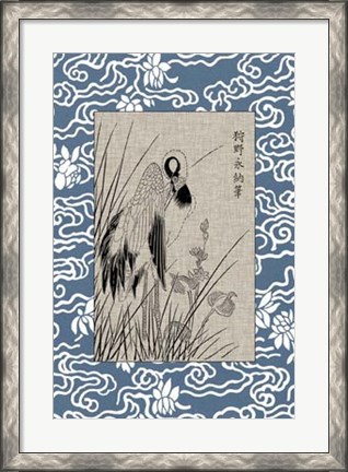 Framed Asian Crane Panel II Print