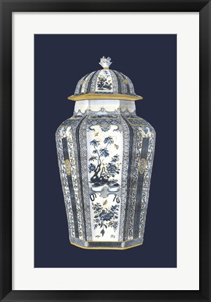 Framed Asian Urn in Blue &amp; White I Print