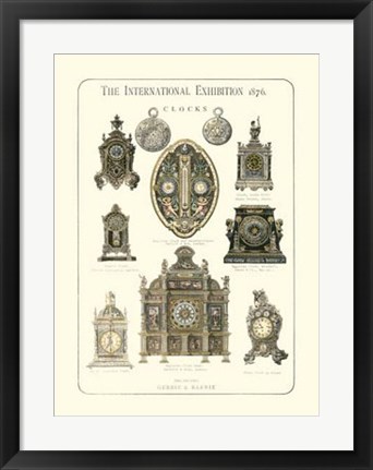 Framed Clocks 1876 Print