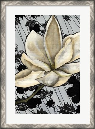 Framed Patterned Magnolia II Print