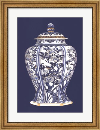 Framed Blue &amp; White Porcelain Vase I Print