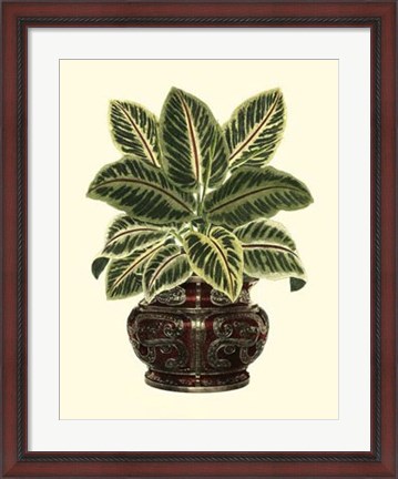 Framed Lush Foliage in Urn II Print