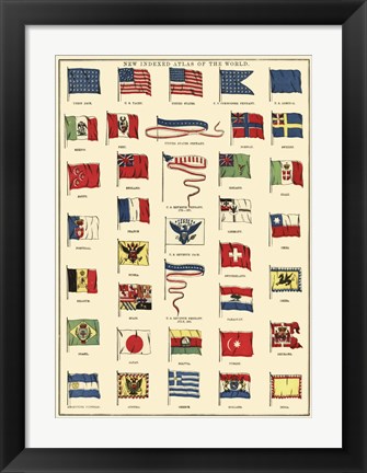 Framed Flags of All Nations I Print