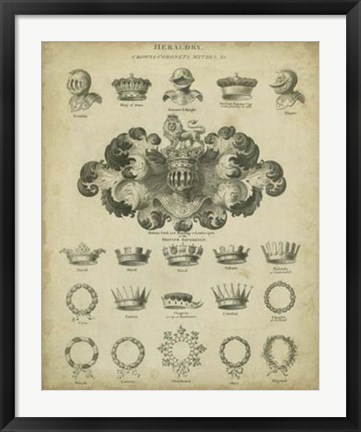 Framed Heraldic Crowns &amp; Coronets I Print