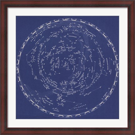 Framed Stars &amp; Constellations Chart Print