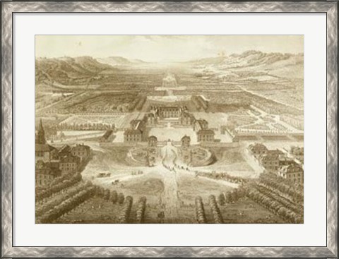 Framed Bird&#39;s Eye View of Versailles Print