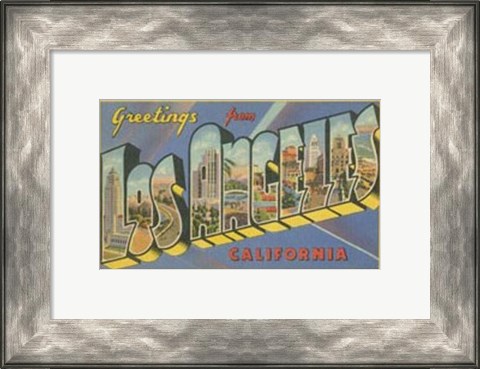 Framed Greetings from Los Angeles Print