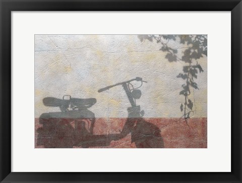 Framed Old Moterbike Shadow Print