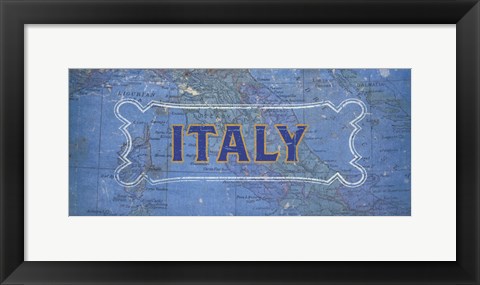 Framed Vintage Sign - Italy Print