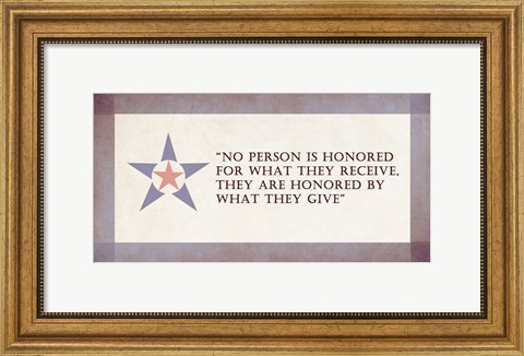 Framed Honored Star Print