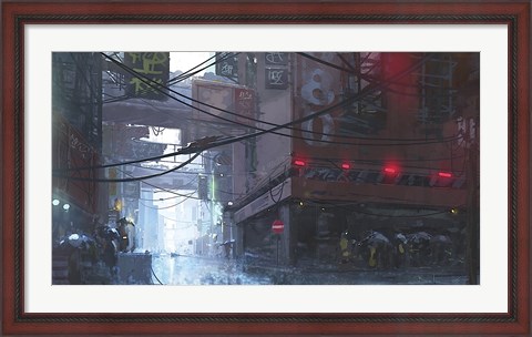 Framed Japan Rain Print