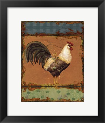 Framed Rooster Portraits III Print