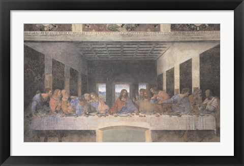 Framed Last Supper, 1498 (post-restoration) Print