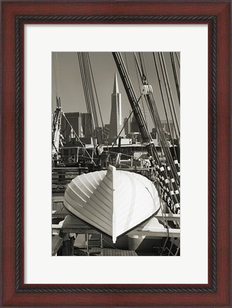 Framed Lifeboat and San Francisco Skyline Print