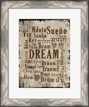 Framed Dream in Multiple Languages Print