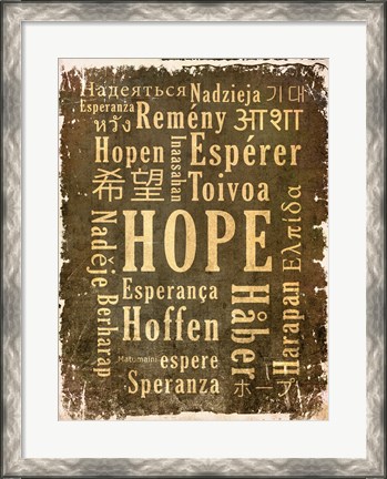 Framed Hope in Multiple Languages Print