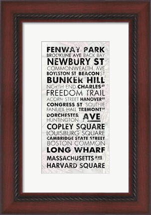 Framed Boston Cities I Print