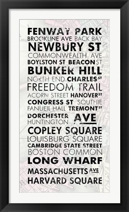 Framed Boston Cities I Print