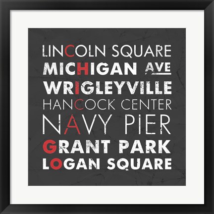 Framed Chicago Cities Print