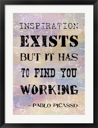 Framed Picasso Inspiration Quote Print