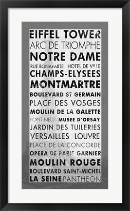 Framed Paris II - Gray Print