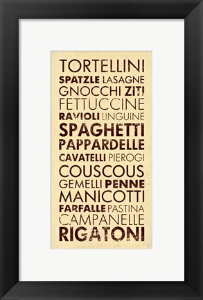 Framed Pasta I Print