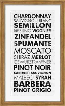 Framed Wine List I Print