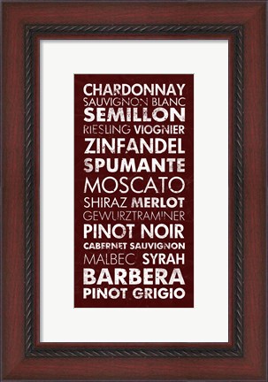 Framed Wine List III Print