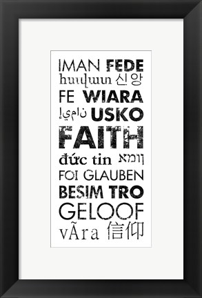 Framed Faith Languages Print