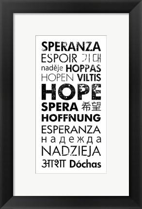 Framed Hope Languages Print