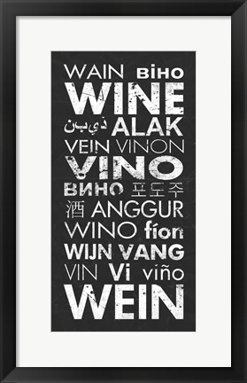 Framed Wine in Different Languages Print