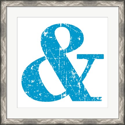 Framed Blue Ampersand Print