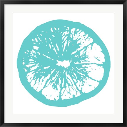 Framed Aqua Orange Slice Print