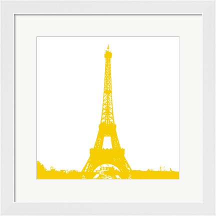 Framed Yellow Eiffel Tower Print