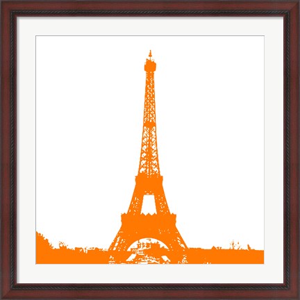 Framed Orange Eiffel Tower Print