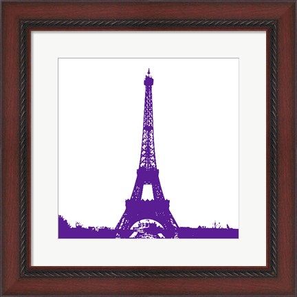 Framed Purple Eiffel Tower Print