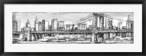 Framed Pen &amp; Ink Cityscape I Print