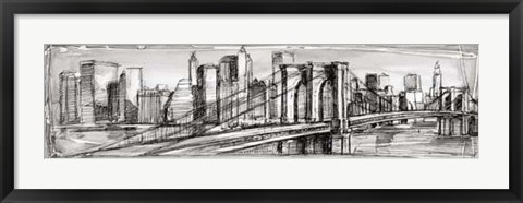Framed Pen &amp; Ink Cityscape II Print