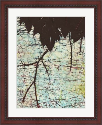 Framed Batik Hanging Leaves II Print